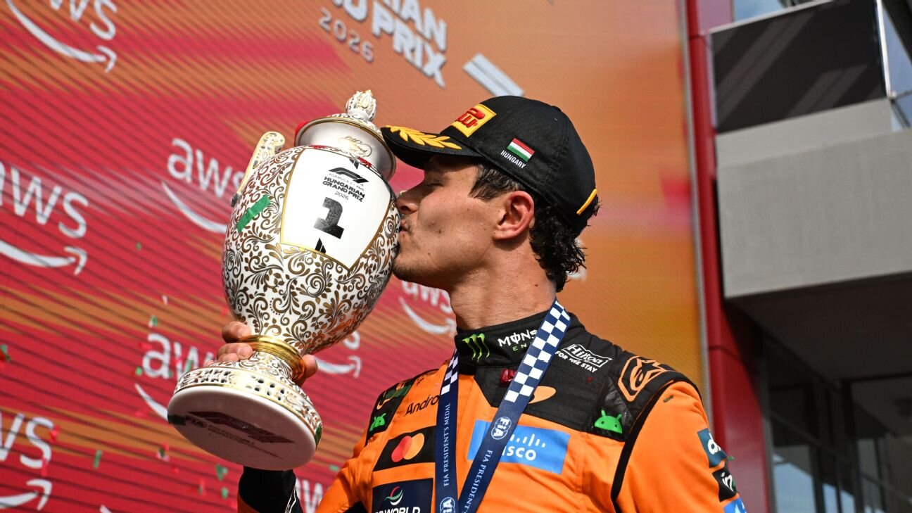 Lando Norris takes first victory of the season in upgraded McLaren at Hungarian Grand Prix