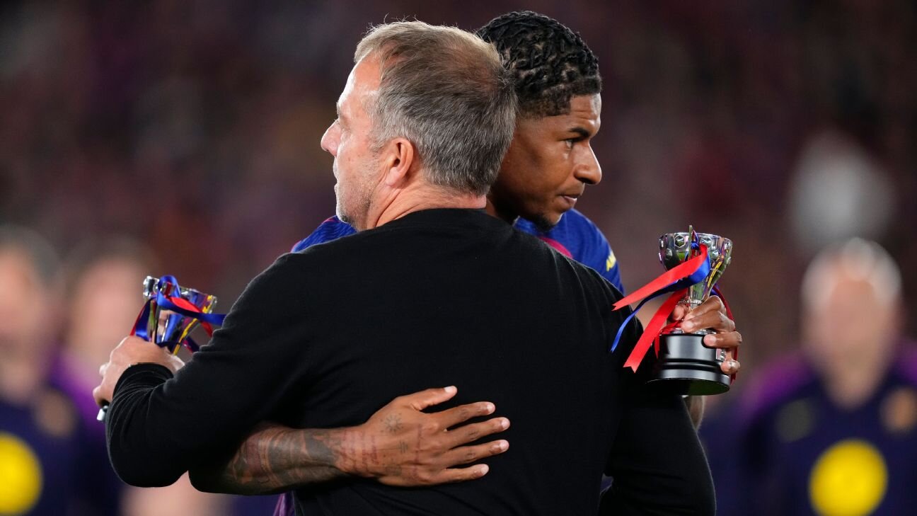 Barcelona's Hansi Flick as Marcus Rashford returns to Man United: 'I will miss him