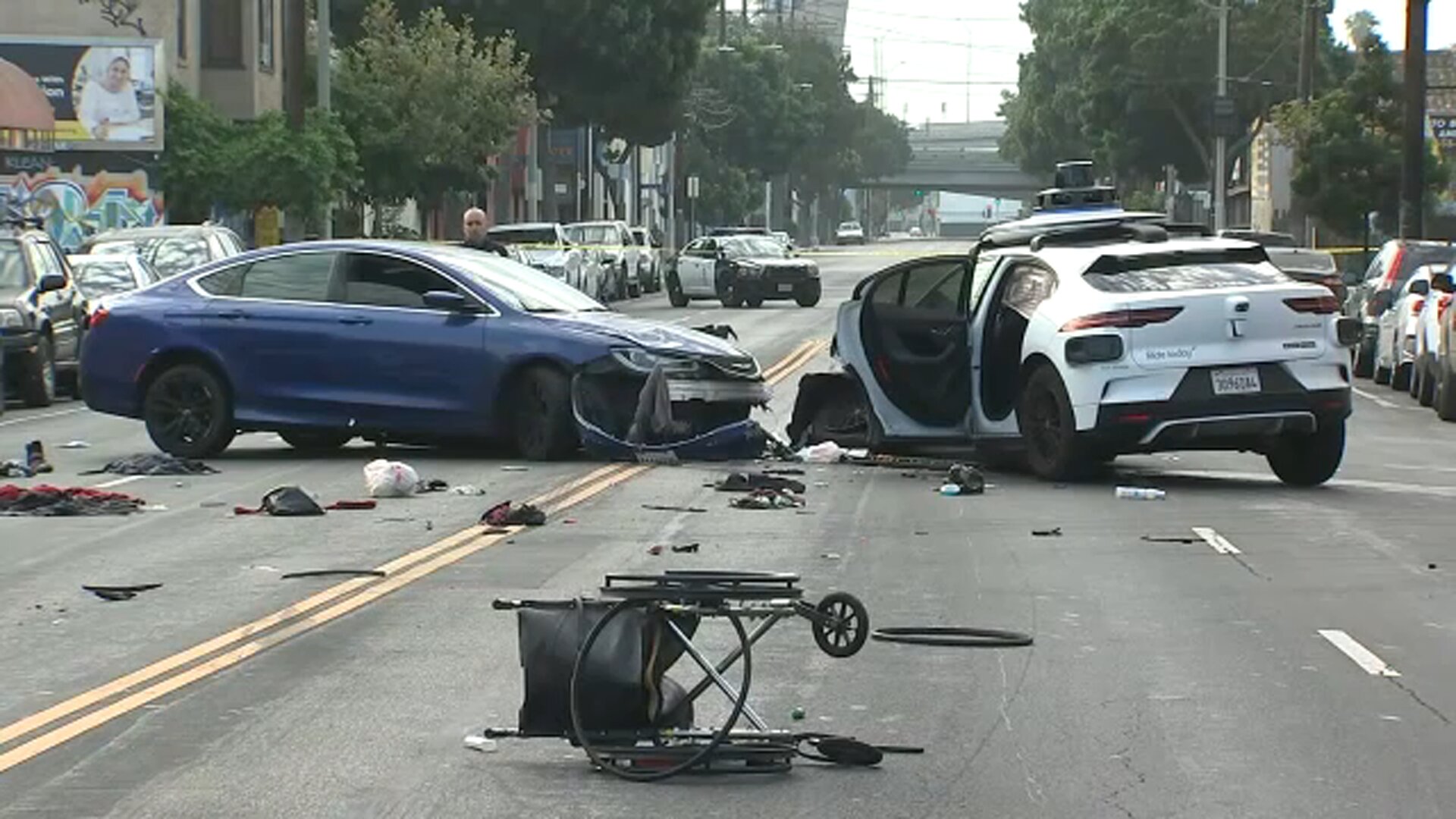 Woman critically injured in 2-car crash involving Waymo vehicle in Pico-Union