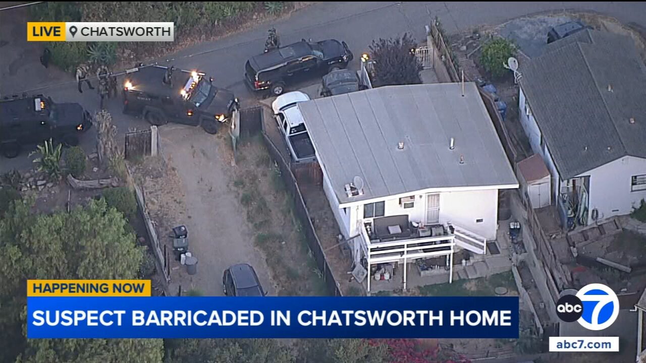 Suspect fires shots while barricaded inside Chatsworth home, authorities say