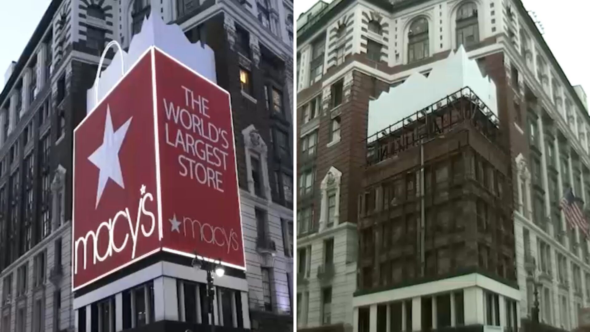 Beloved Macy's red shopping bag billboard in Herald Square taken down after decades