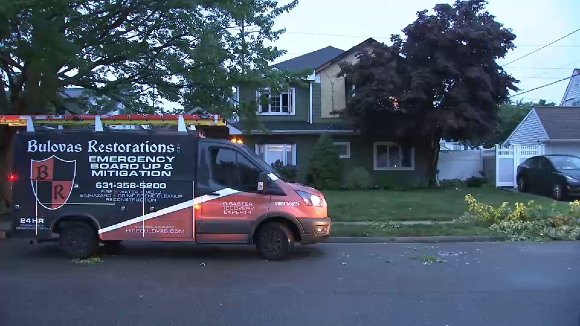 Lightning strike sparks fire at Hicksville firefighter's home during storm