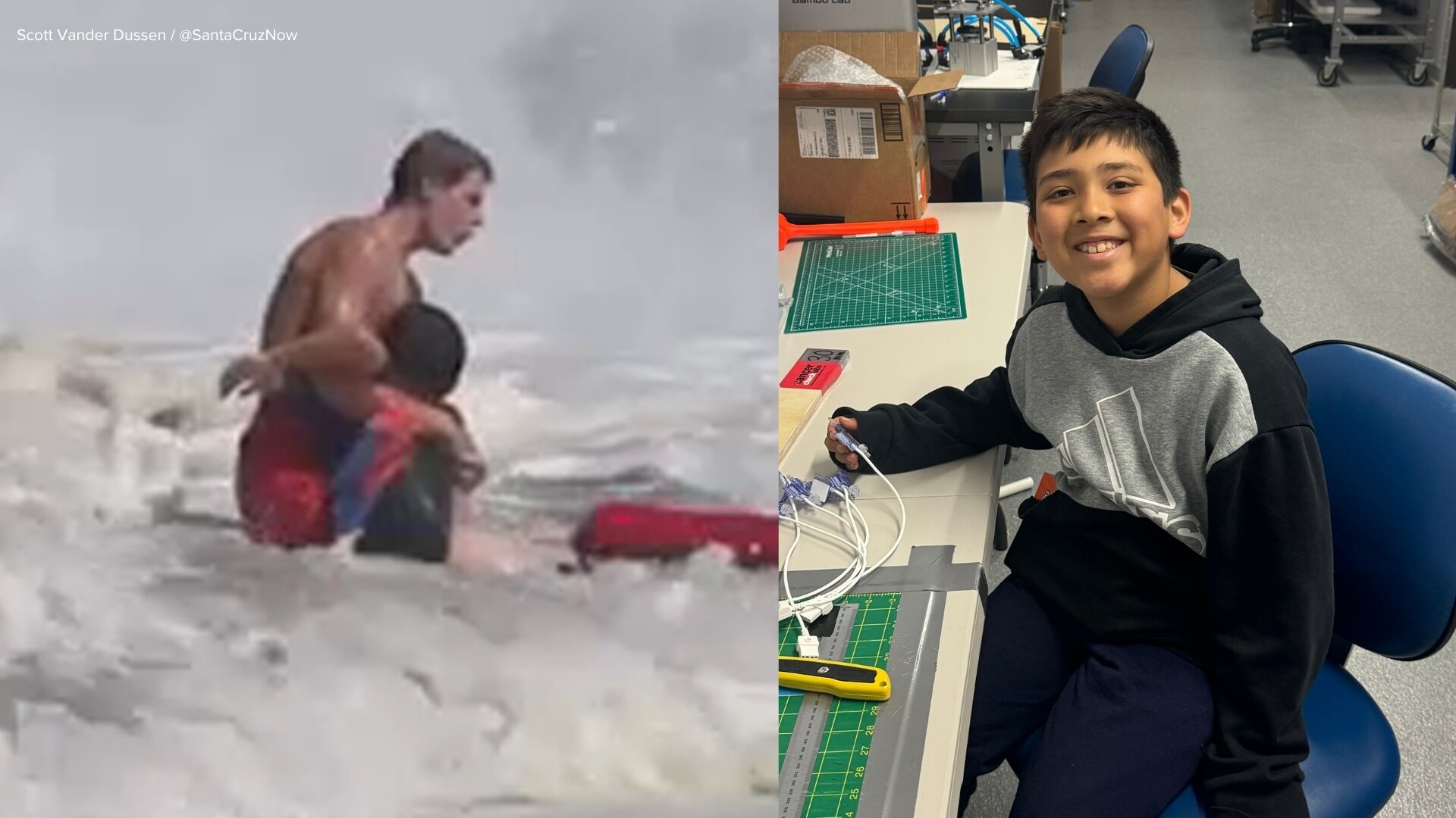 Father of boy saved in dramatic Santa Cruz surf rescue says son 'assumed he was going to die