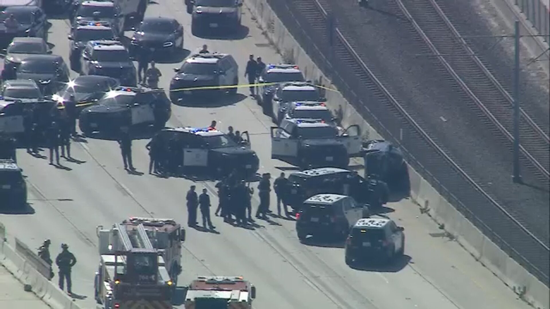 Suspected human trafficker in custody after crash shuts down eastbound 105 Freeway in South LA