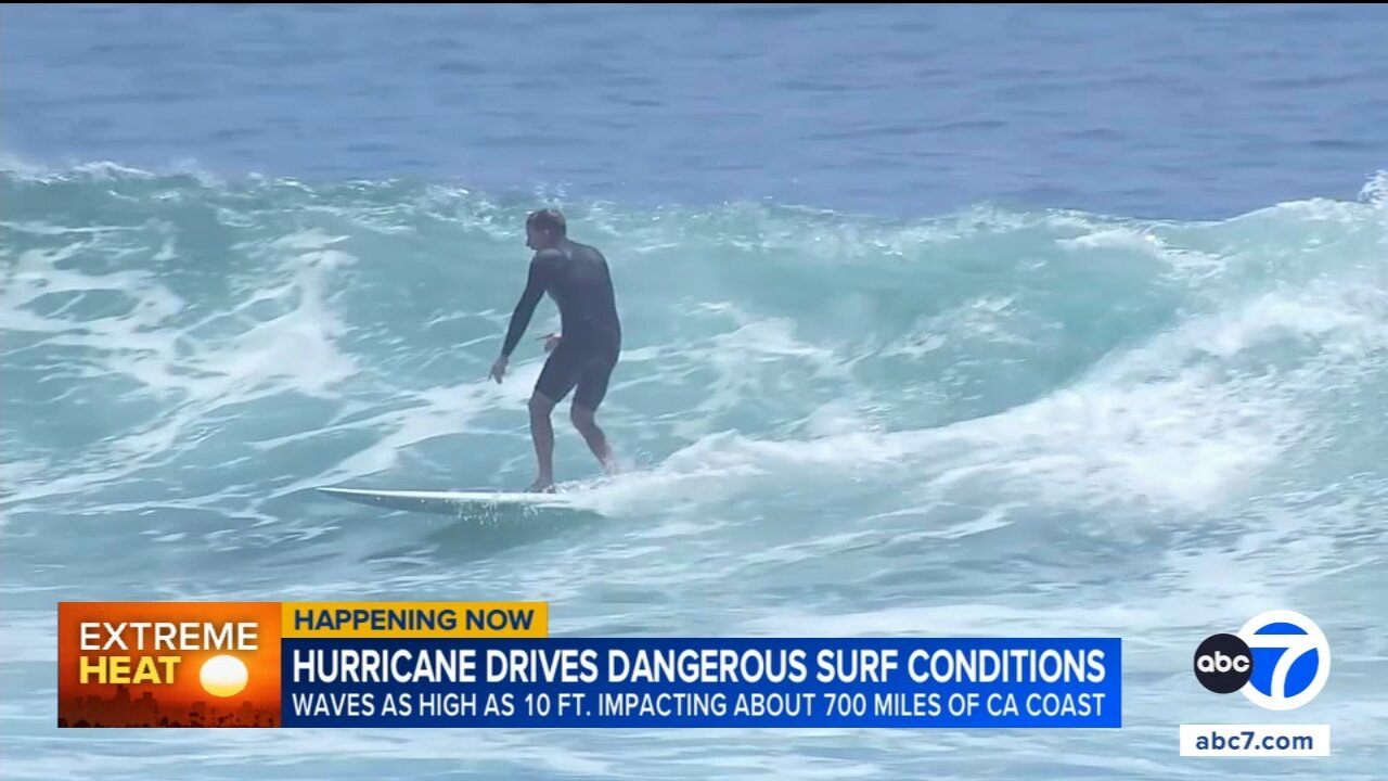 Waves as high as 10 feet affecting roughly 700 miles of California coastline