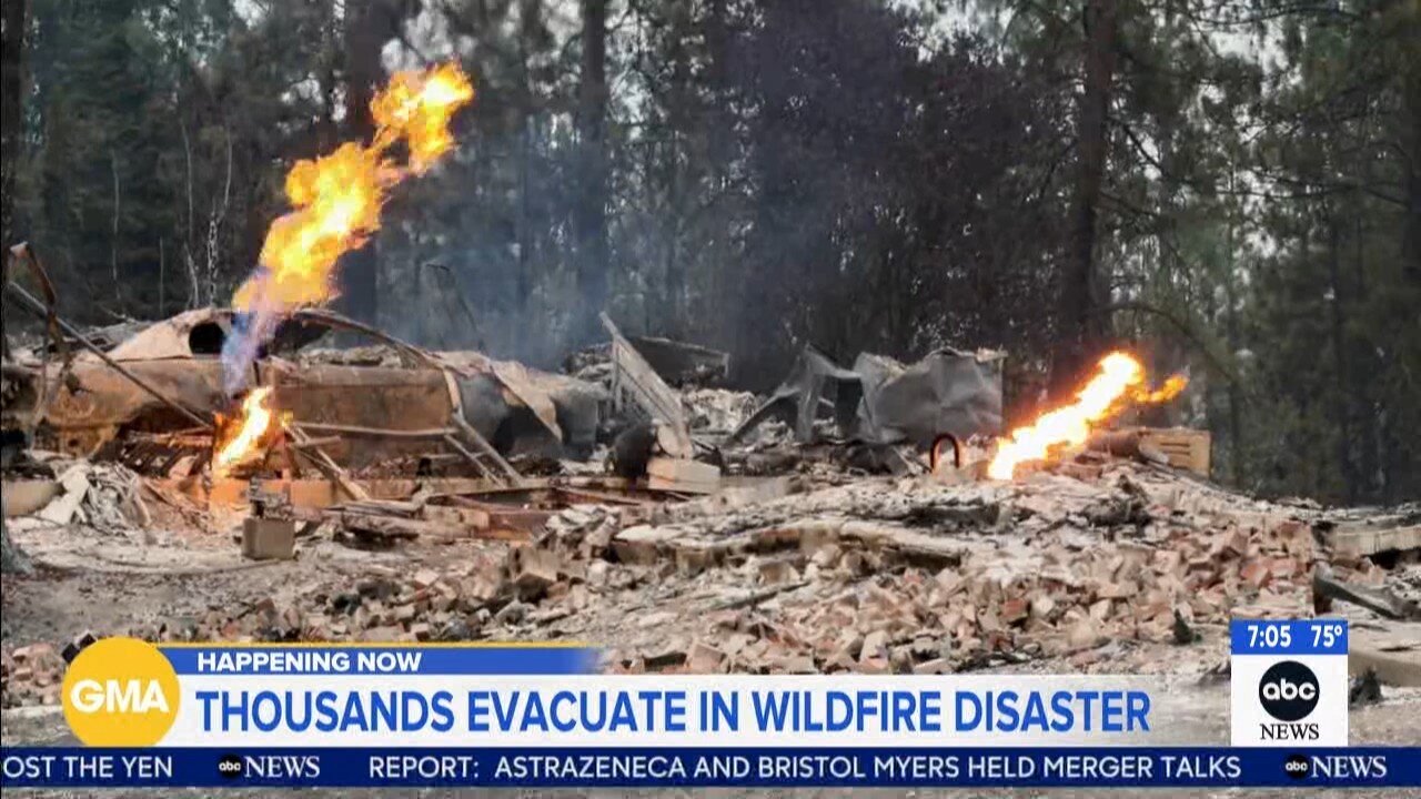 Fires near Spokane, Washington, have burned 600 structures and forced 60,000 evacuations