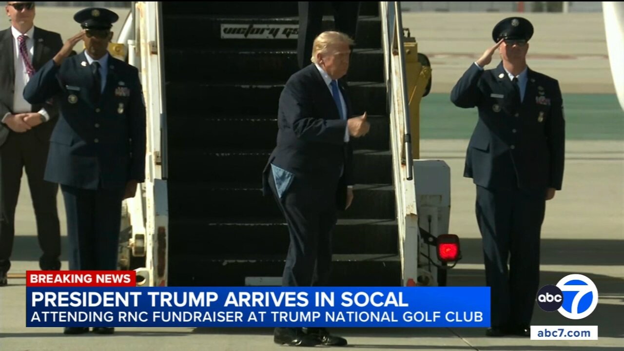 Trump lands in LA for RNC event at his golf club in Rancho Palos Verdes