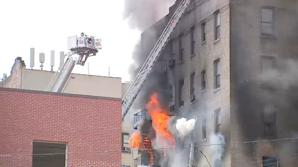 At least 11 injured, 2 critically, in out-of-control Bronx apartment fire