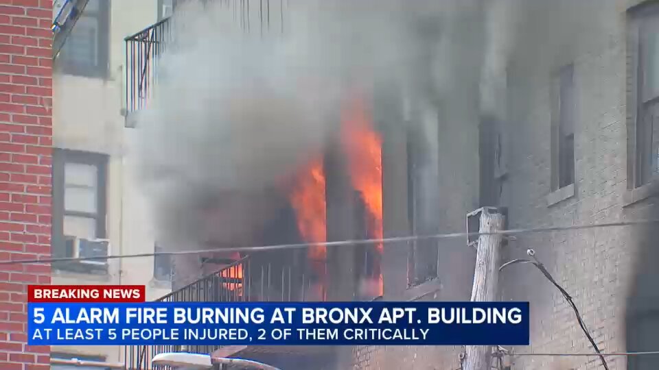 At least 11 injured, 2 critically in out-of-control Bronx apartment fire