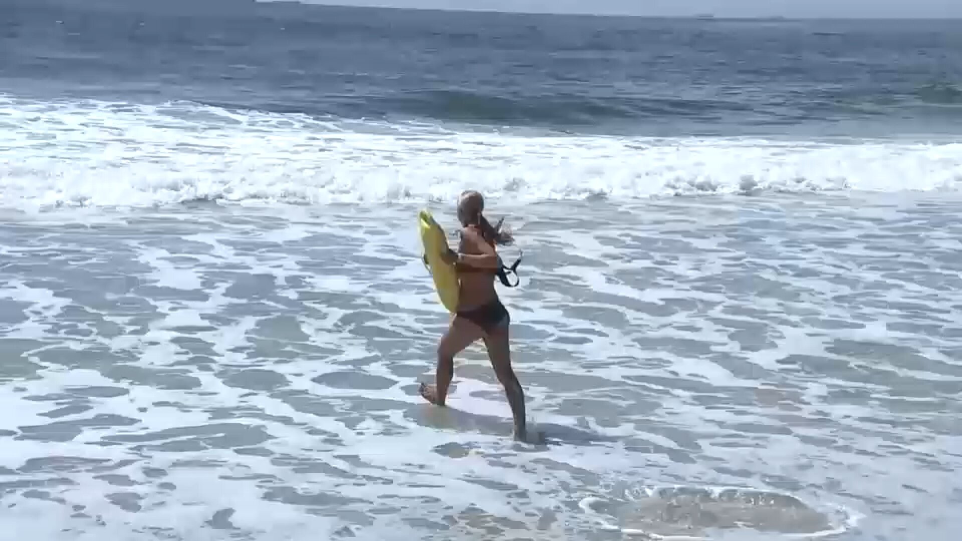 Lifeguards demonstrate rip current safety after Long Island ocean rescues