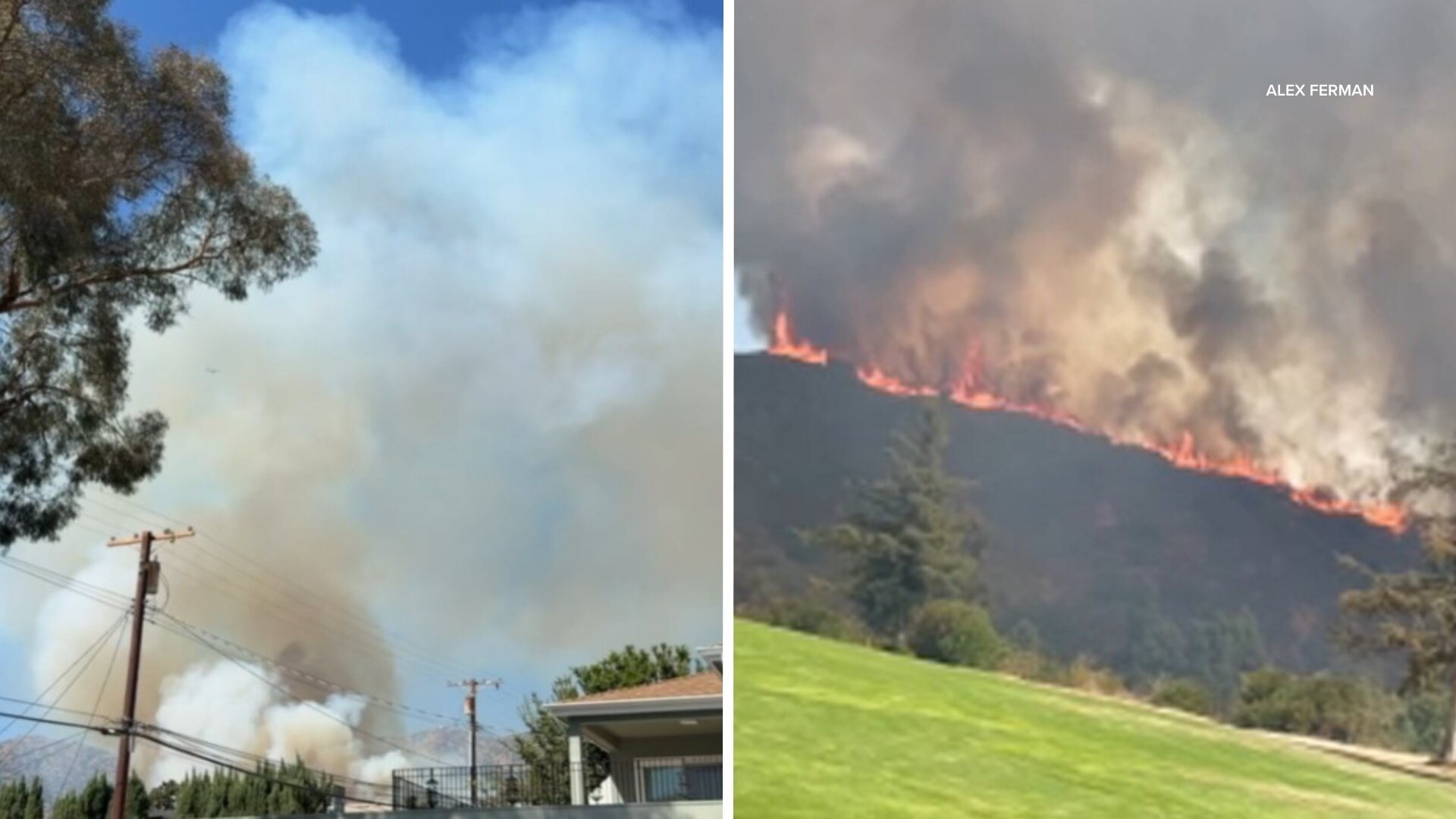 Crews battle brush fire on hillside in Burbank; evacuation orders in place for nearby businesses