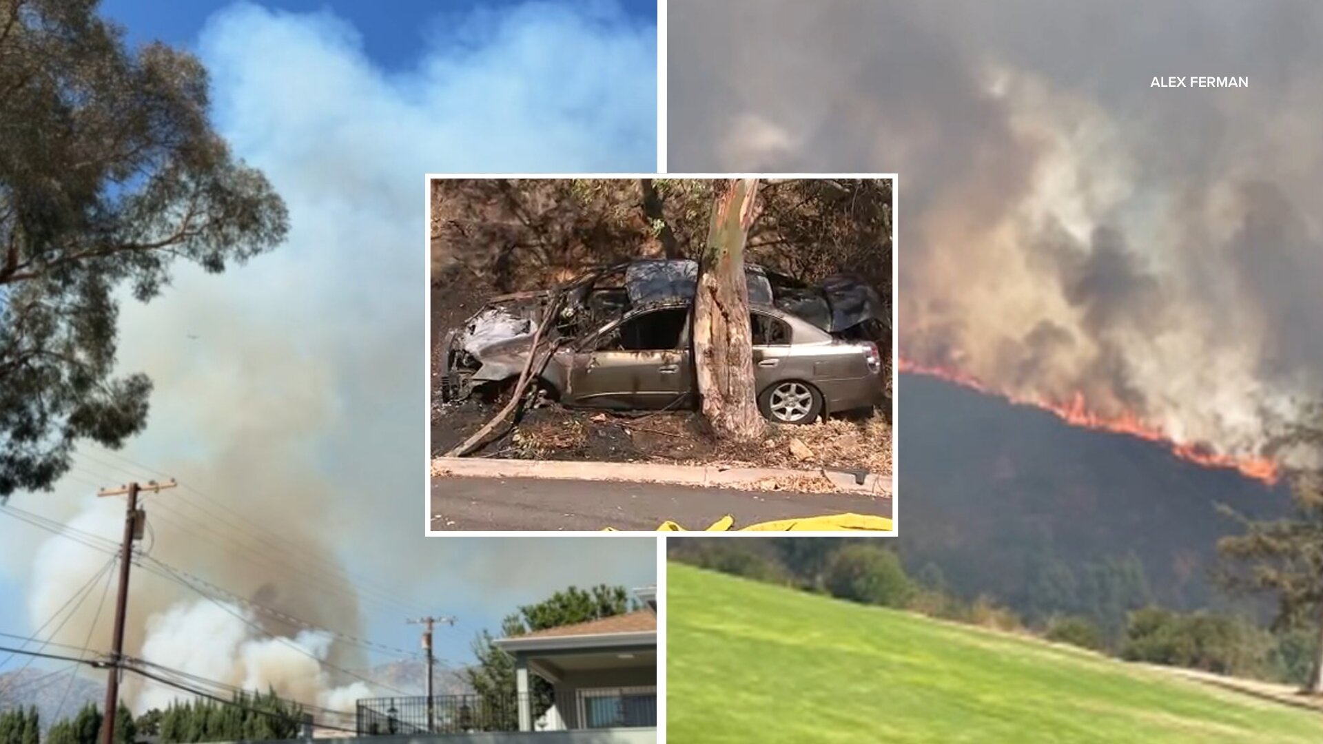 Car crash likely sparked Burbank hillside brush fire, officials say; driver detained and questioned