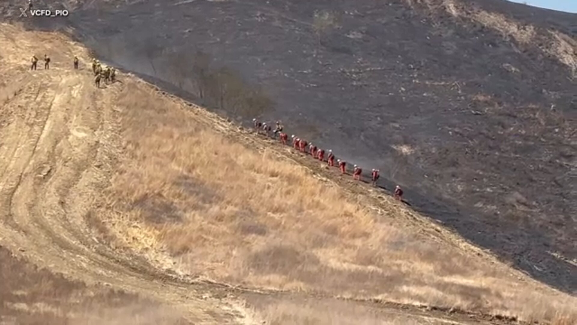 Forward progress stopped on fire burning near Holser Canyon in Ventura County