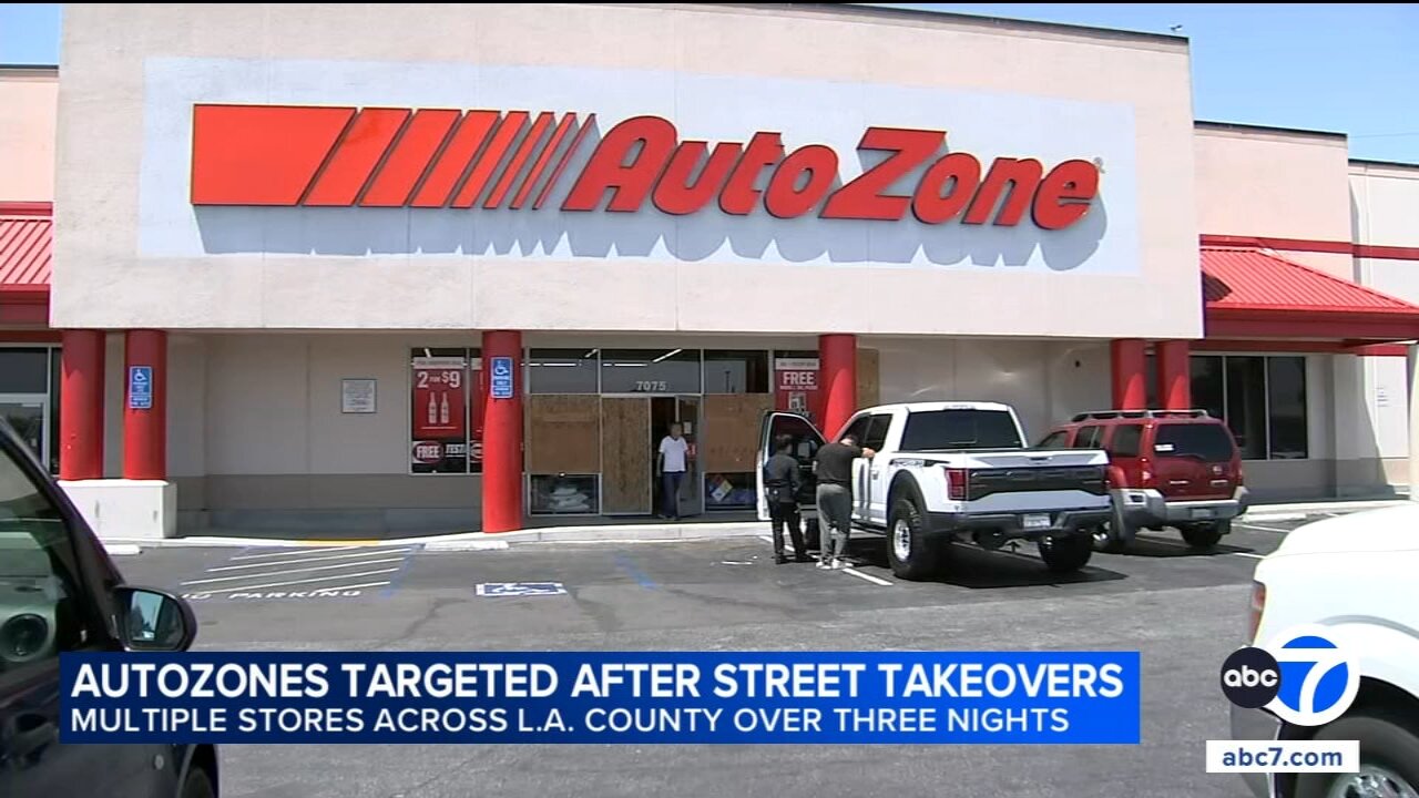 4 arrested after AutoZone, Spirit Halloween store burglarized in Downey