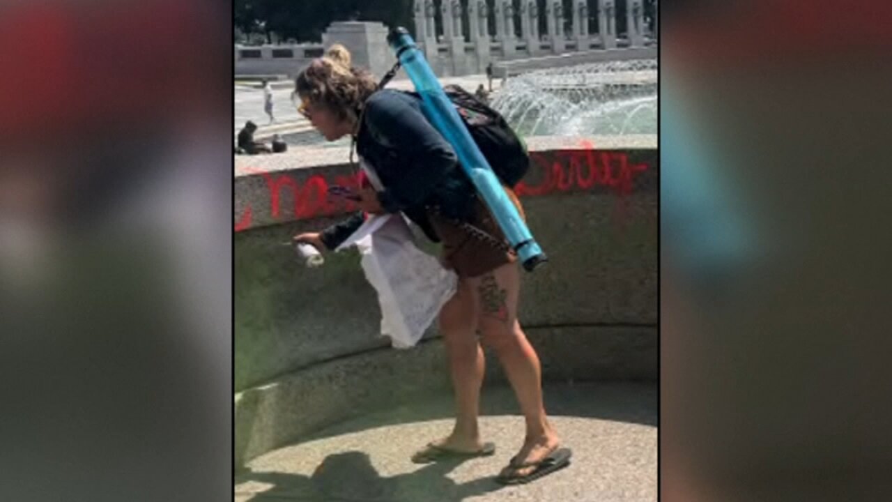 Suspect arrested after World War II Memorial vandalized in Washington