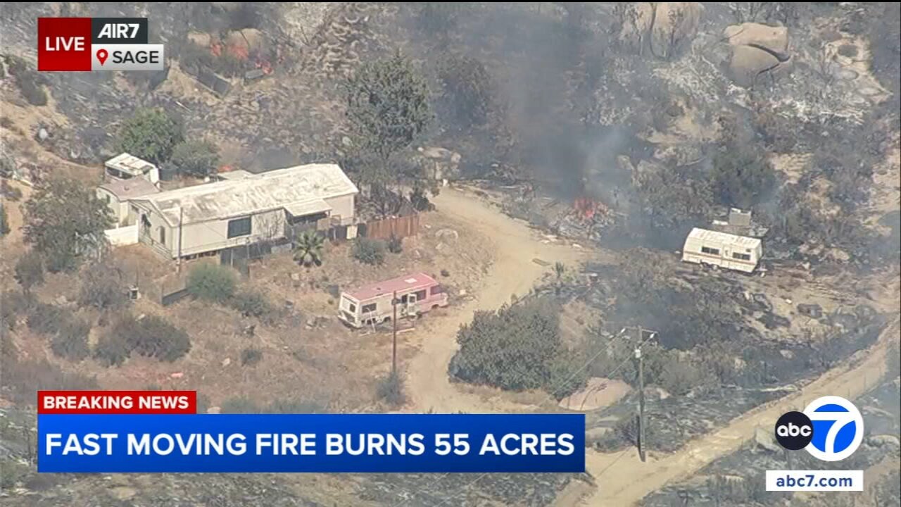 Fast-moving brush fire burning in Riverside County prompts evacuation orders