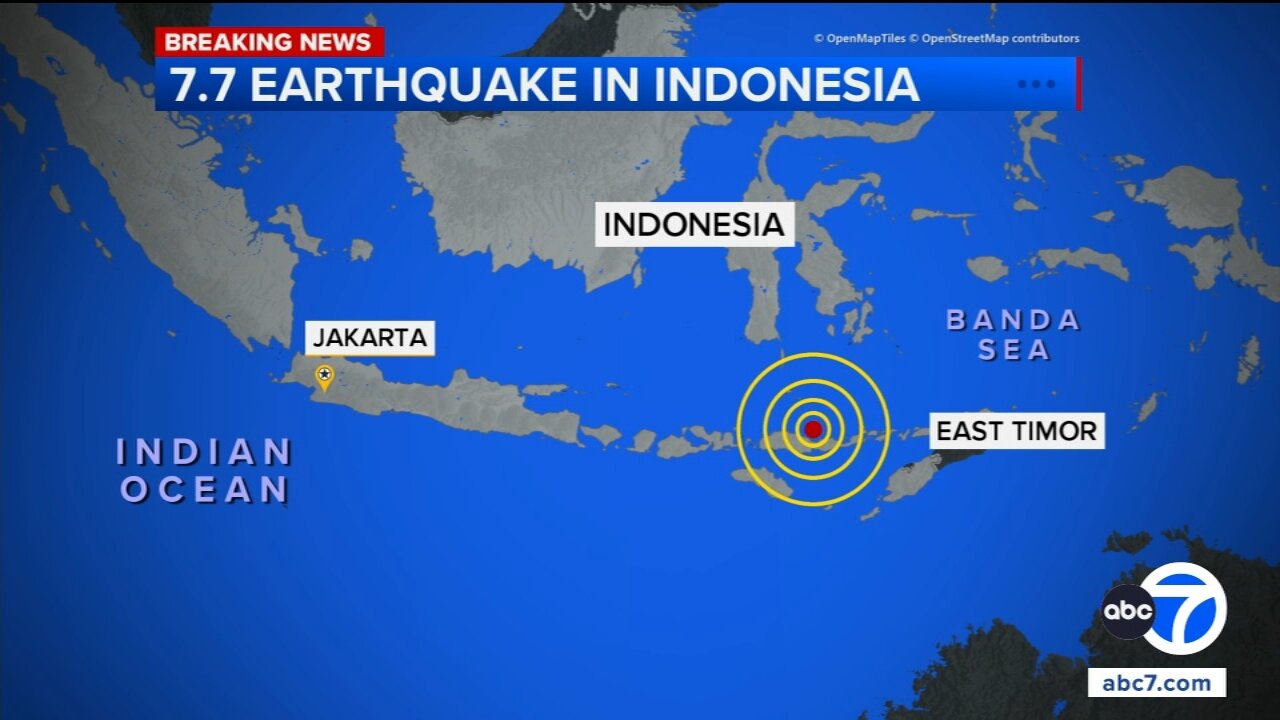 Magnitude 7.7 earthquake strikes off coast of Indonesia, tsunami warning issued