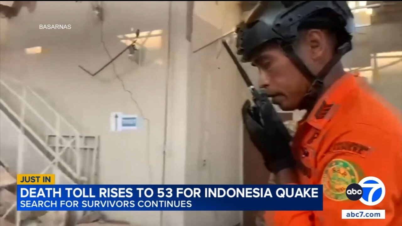Rescuers in Indonesia recover 6 more bodies in earthquake aftermath, raising death toll to 53