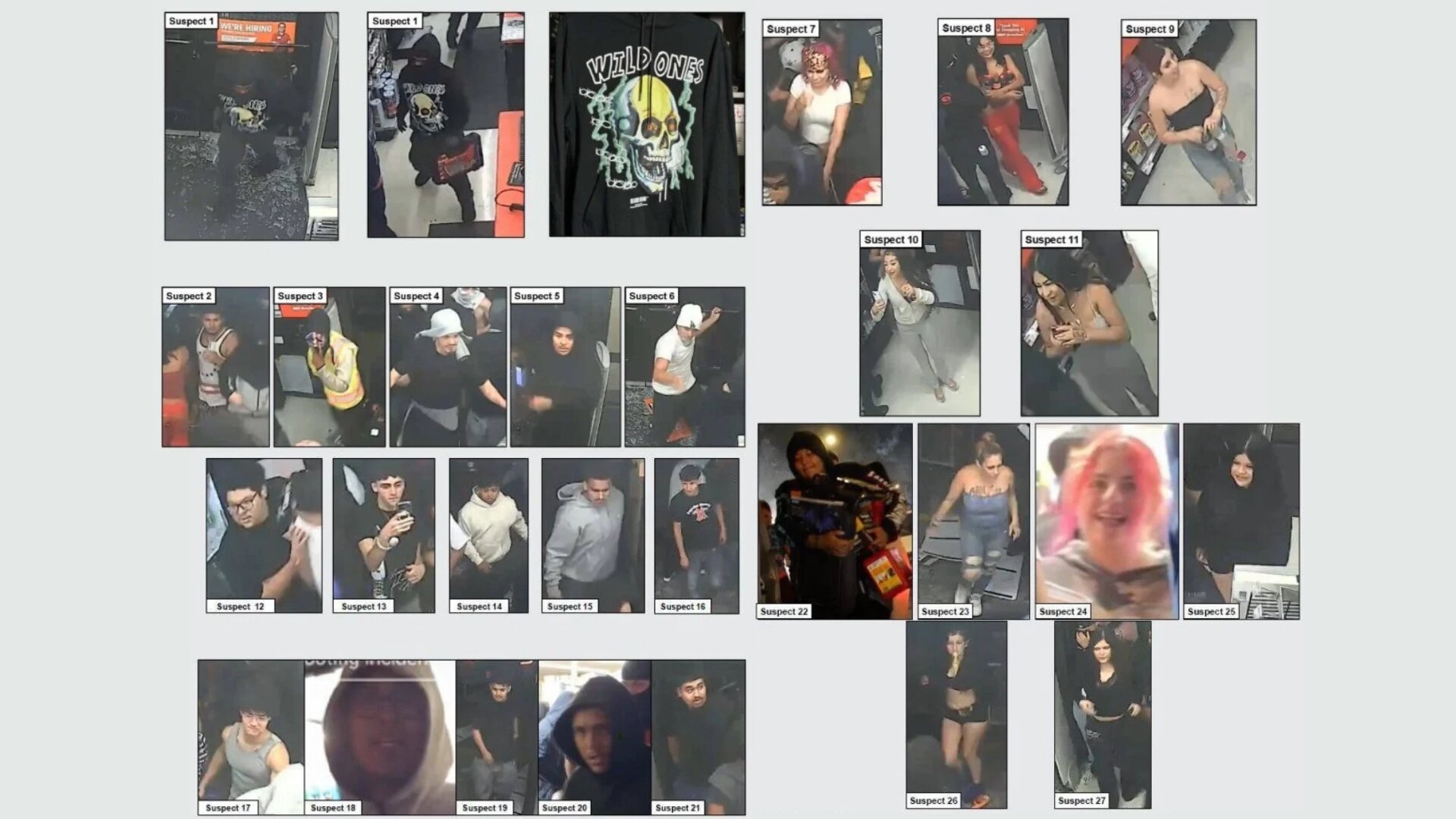 Sheriff's department shares photos of 27 suspects wanted in East L.A. AutoZone break-ins
