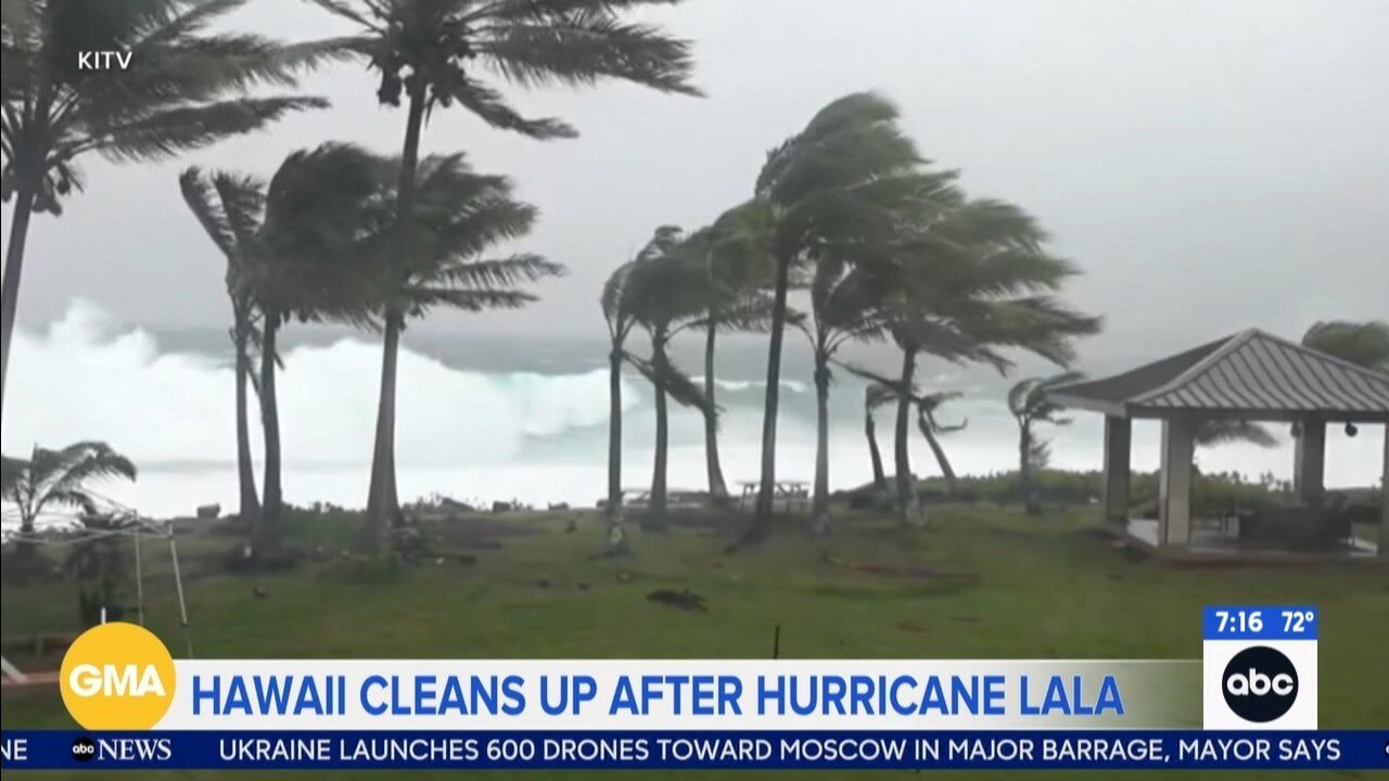 Tropical Storm Lala rakes Hawaii with high winds and rain without making landfall