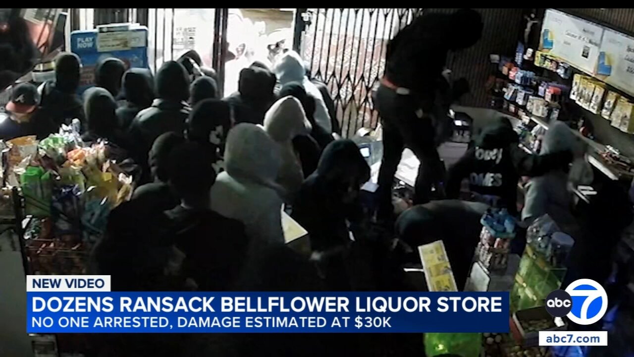 Masked group ransacks Bellflower liquor store during street takeover