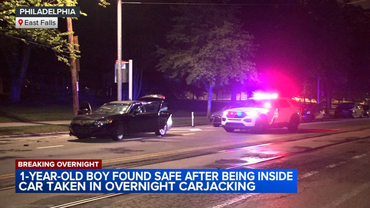 Baby left on side of road after thief steals car with child still inside in Philadelphia's East Falls section
