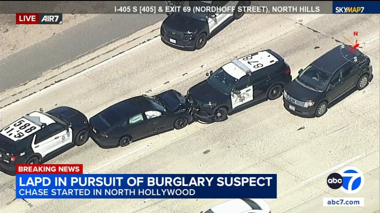 Wild chase ends when wrong-way driver crashes head-on into CHP cruiser on 405 Freeway