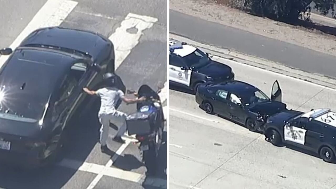 Wild chase ends when wrong-way driver crashes head-on into CHP cruiser on 405 Freeway