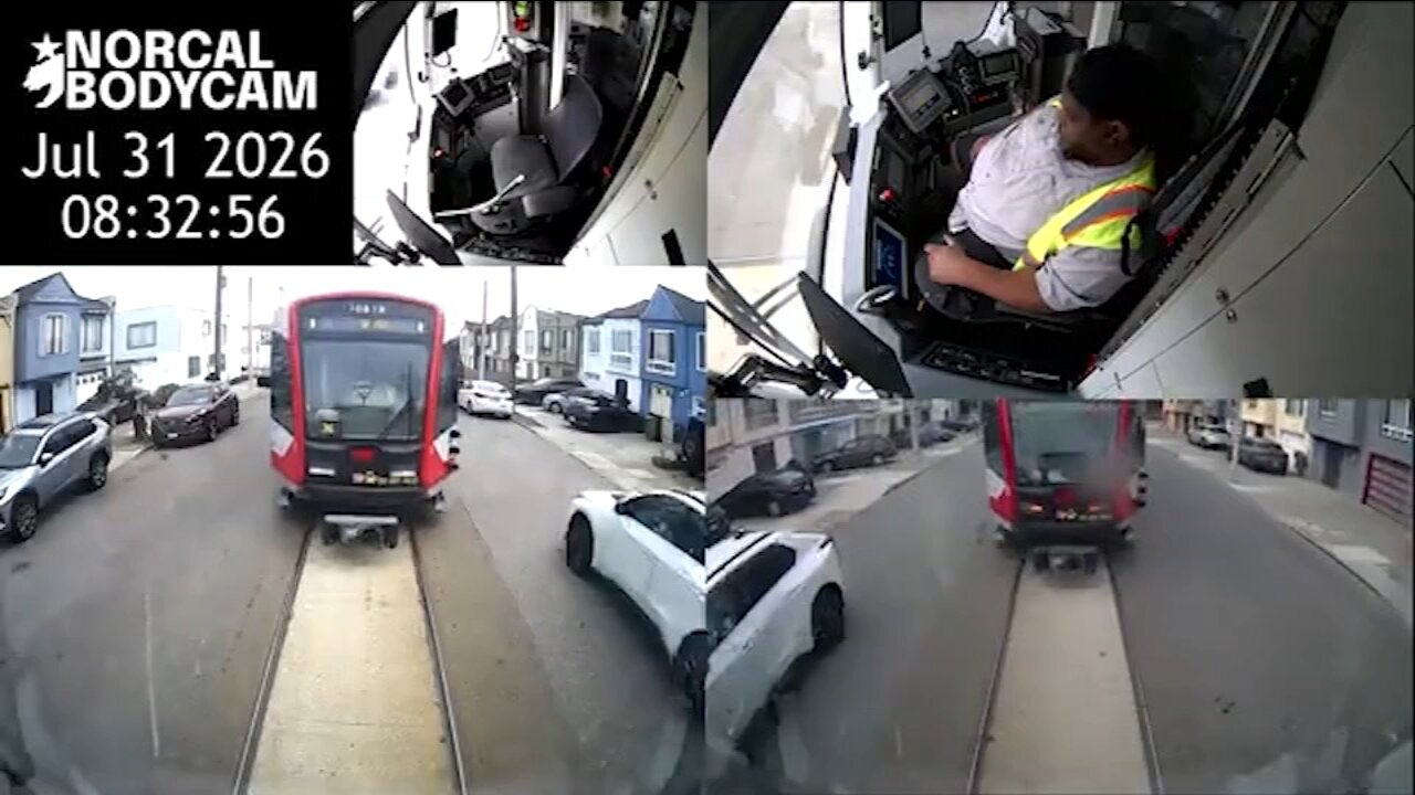 Video appears to show San Francisco Muni driver asleep before 2 empty trains crash