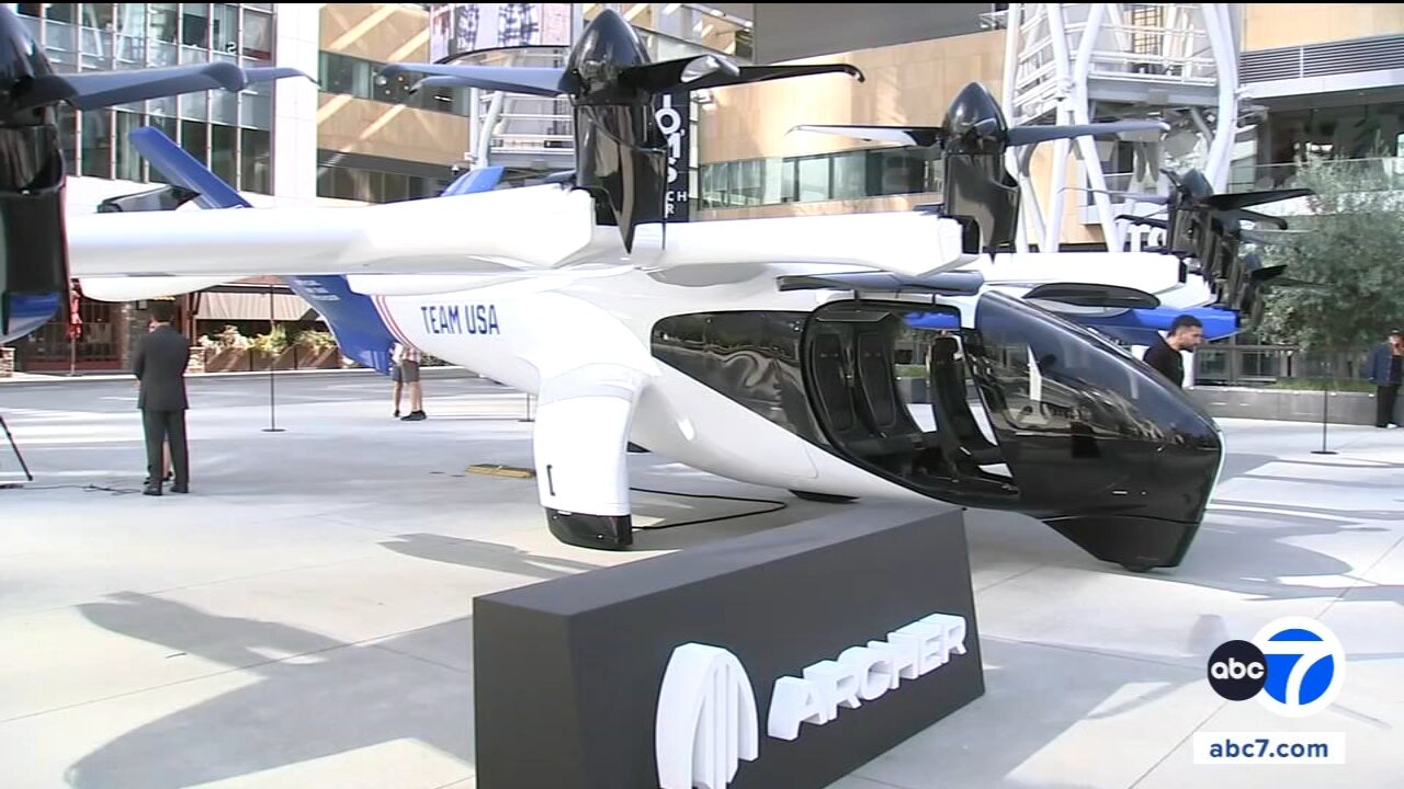 Air taxi unveiled at LA Live, site of planned vertiport ahead of 2028 Olympics