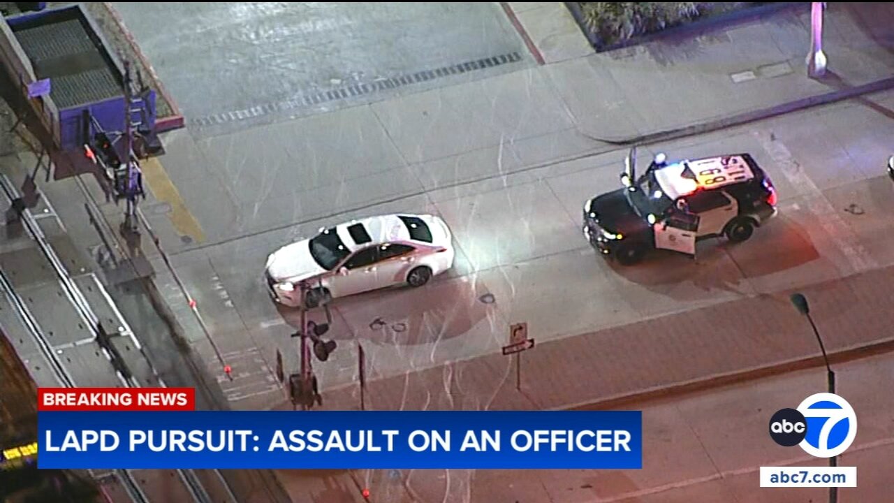 Chase: Assault suspect arrested by LAPD after driving on shredded tire during lengthy pursuit