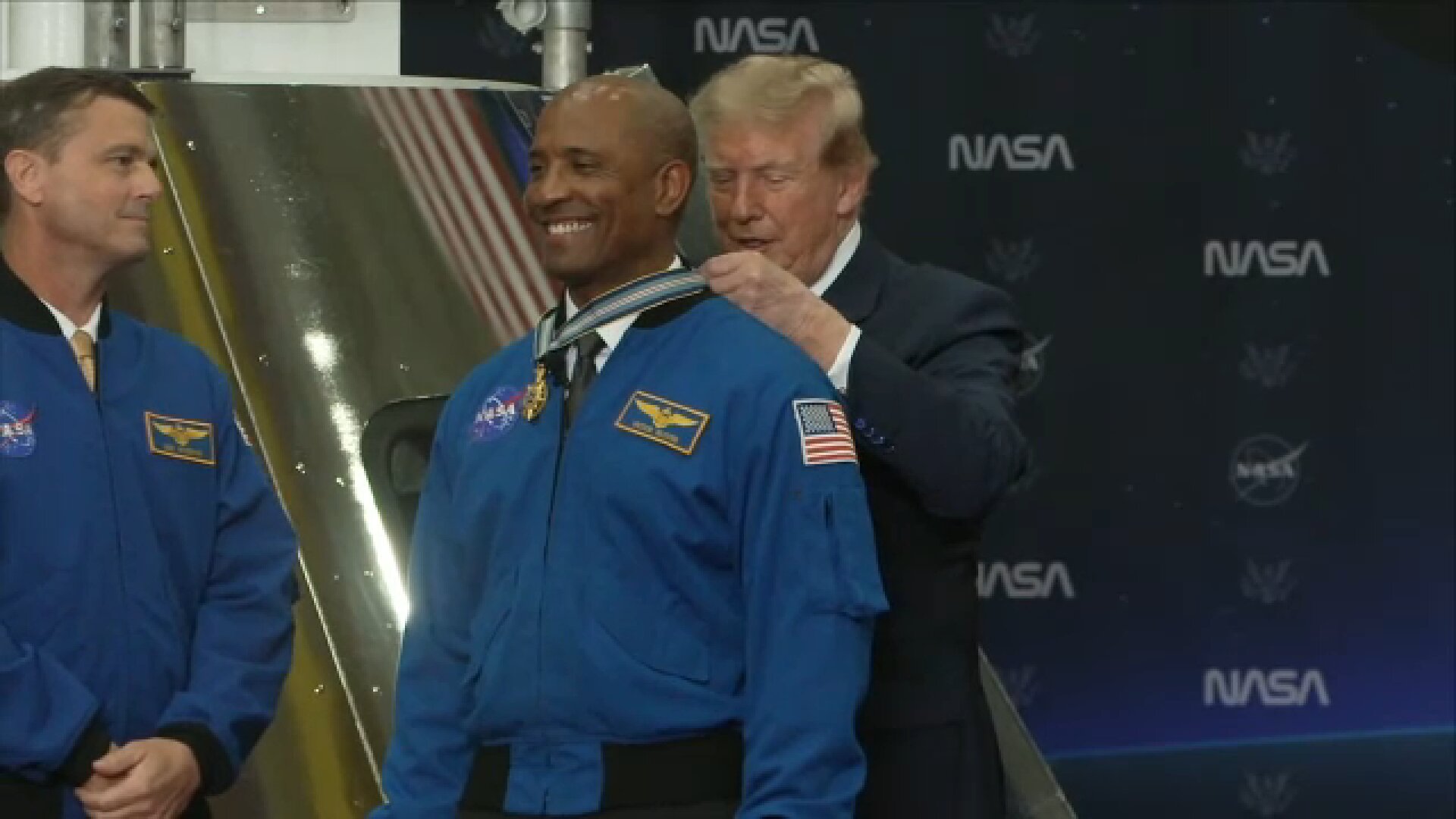 Trump honors Artemis II astronauts at NASA's Johnson Space Center in Houston