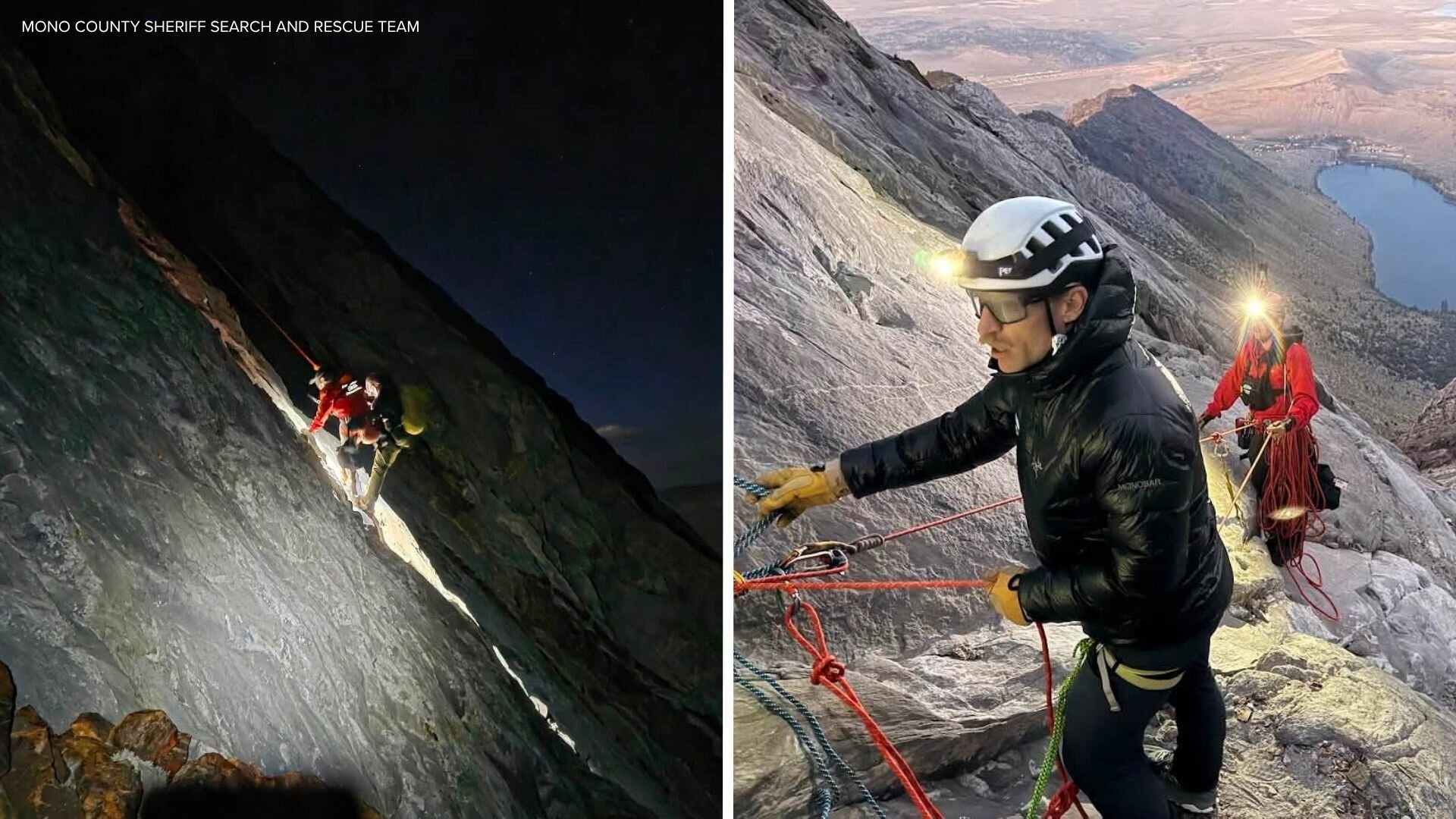 Volunteers rescue climber stranded on small ledge in Sierra Nevada near Mammoth Lakes