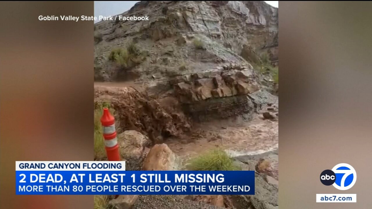 Rescuers saved some 80 people in Grand Canyon floods that left 2 dead and 1 missing, officials say