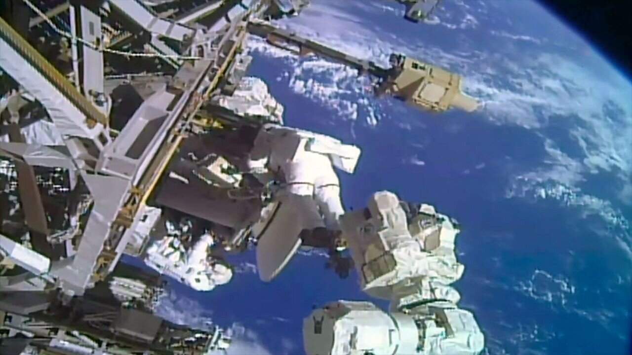 You just saved the video dish': Two astronauts complete spacewalk to replace ISS antenna
