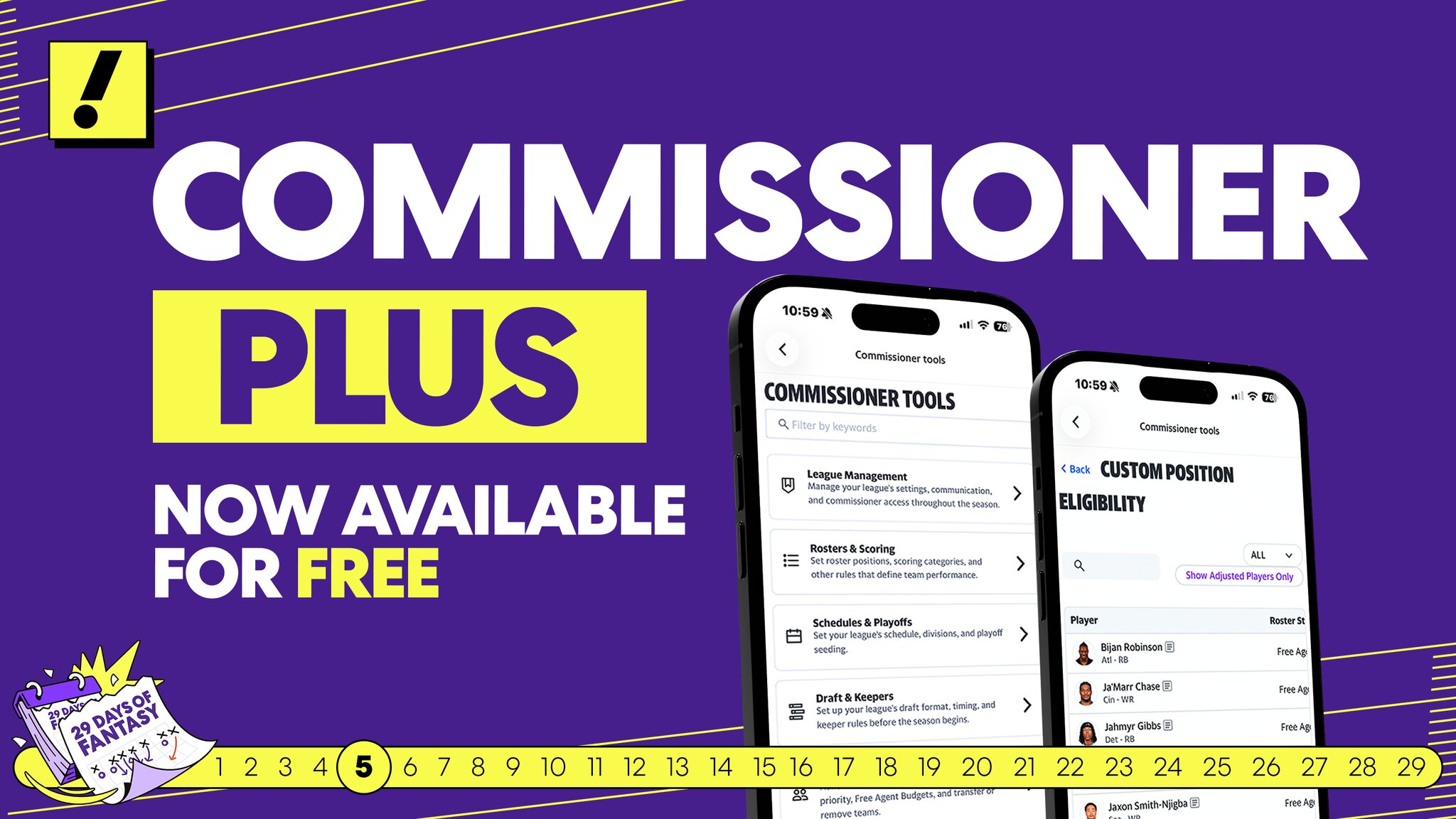 Commissioner Plus features are now free for every Pro & College Football league