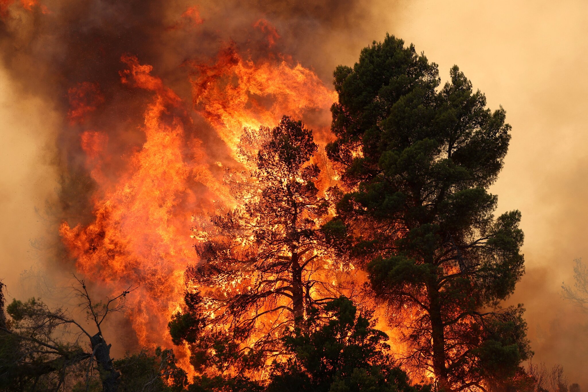 2 killed when firefighting helicopters collide near Athens as Europe's wildfire emergency rages