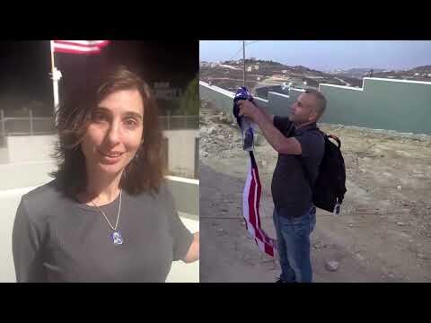 Palestinian-American raises US flag at West Bank home