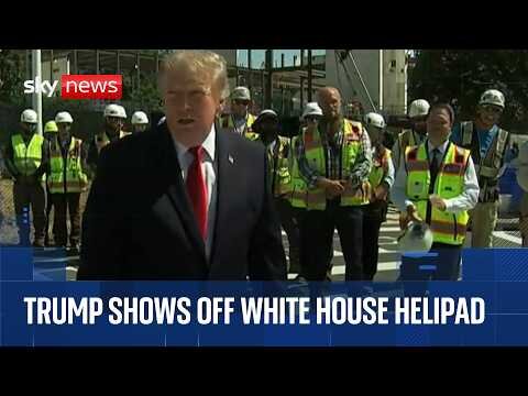 Trump gives tour of construction work at White House