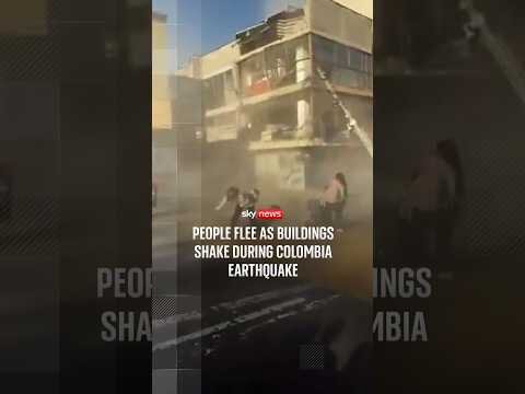 People flee as buildings shake during Colombia earthquake