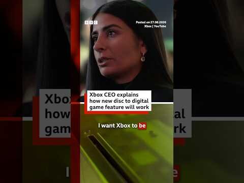 Xbox's new disc to digital feature explained by CEO Asha Sharma. #Xbox #Gamescom #BBCNews