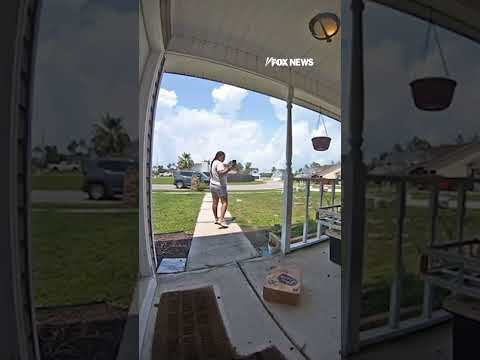 Amazon driver CAUGHT flinging package onto porch #shorts #foxnews #viral