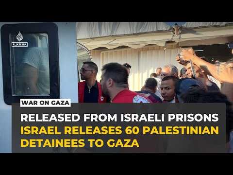 Around 60 Palestinian detainees arrive in Gaza from Israeli jails in largest release since October