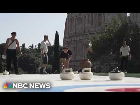 No ice, no problem: Rome brings curling to the Colosseum in summer heat