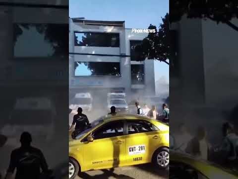 People FLEE as earthquake in Colombia sends debris CRASHING into ambulance #shorts #earthquake #news