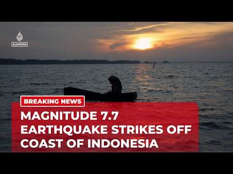 A magnitude 7.7 earthquake struck off the coast of Indonesia