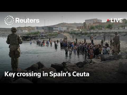 View of key border crossing in Spain's Ceuta
