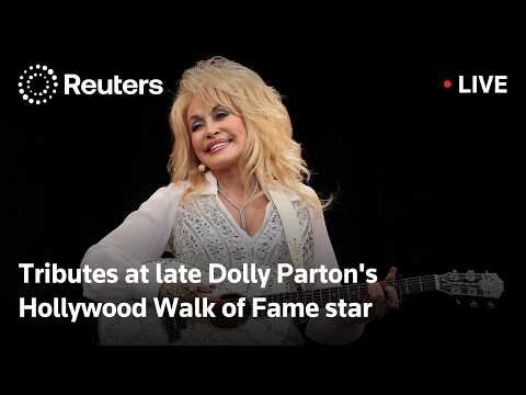 Fans lay flowers at late Dolly Parton's Hollywood Walk of Fame star