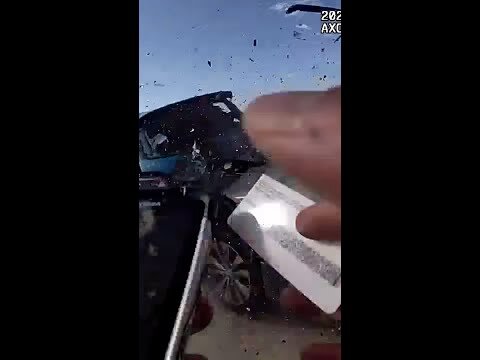 Distracted driver slams into car during traffic stop