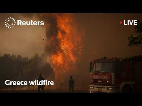 Firefighters battle raging wildfires in Greece